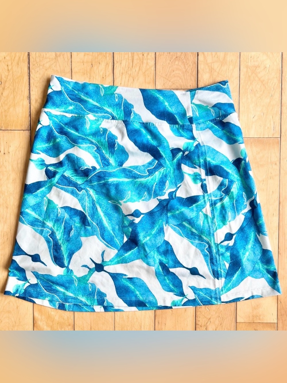 Patagonia Tropical Leaf Blue Print Skirt – Size Small - Picture 5 of 7